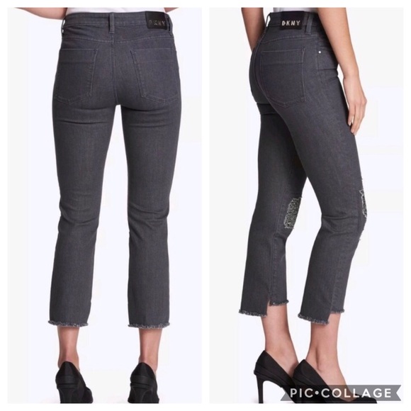 DKNY Gray Released Hem Straight Jeans Size 27 (4) - Picture 2 of 8